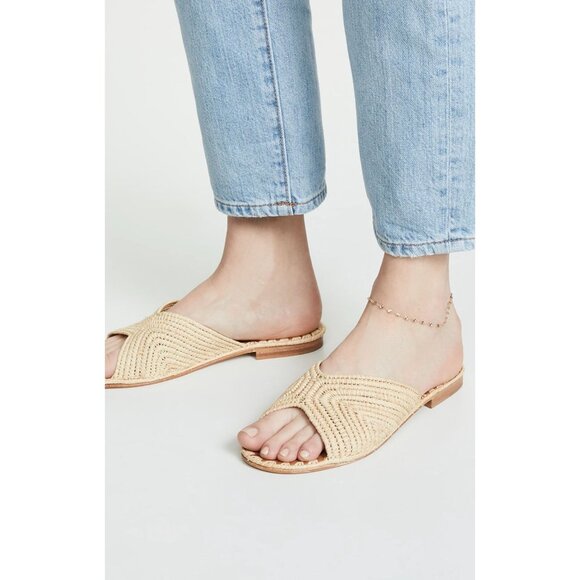 Carrie Forbes Salon Miste Woven Sandal Crimson Natural Slides REVOLVE Anthro 37 - Picture 10 of 10